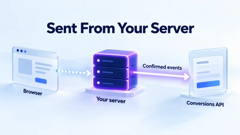 Illustration: the Conversions API sends events your server confirms, not just the visitor's browser